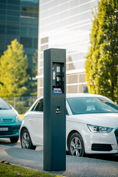 Parking machine with TFT Display in parking space